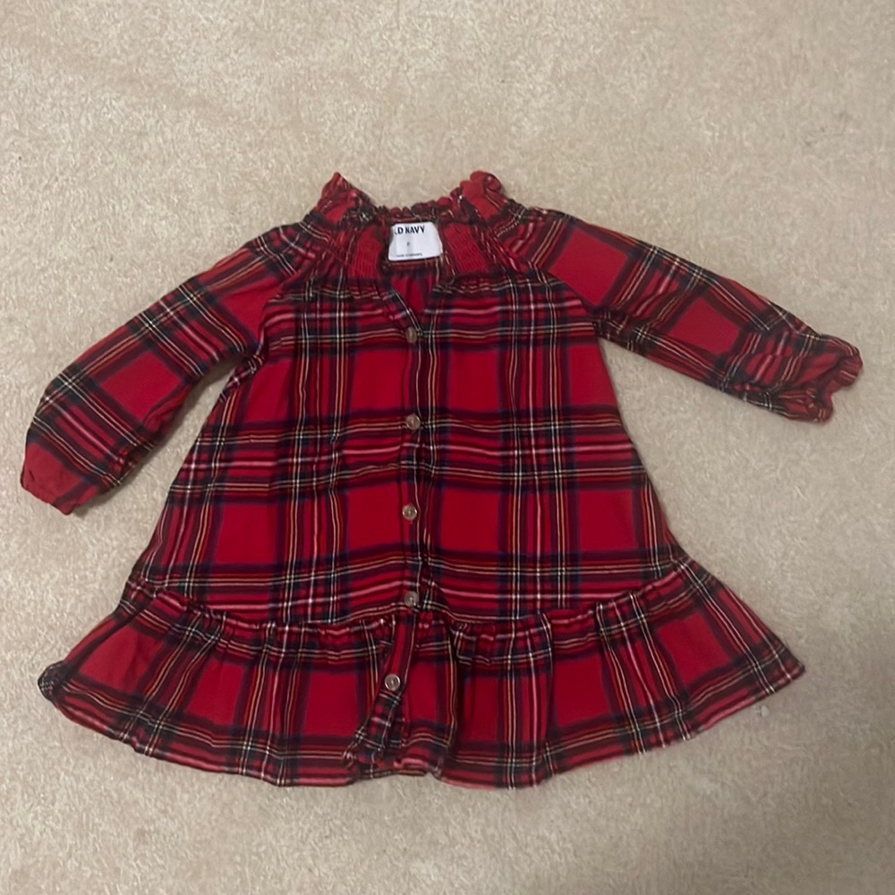 Old Navy red plaid dress 2T